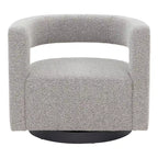 Sillón giratorio tapizado con respaldo calado