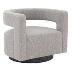 Sillón giratorio tapizado con respaldo calado