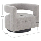 Sillón giratorio tapizado con respaldo calado