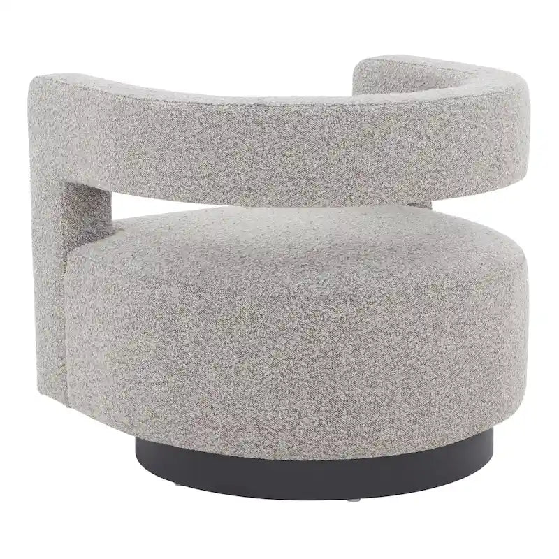 Sillón giratorio tapizado con respaldo calado