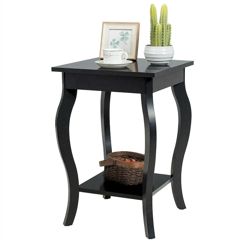 Mesa Auxiliar Compacta con Estante de Exhibición