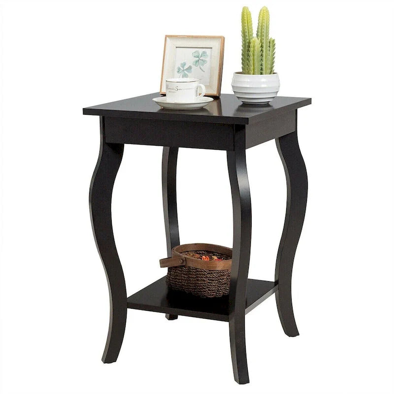 Mesa Auxiliar Compacta con Estante de Exhibición