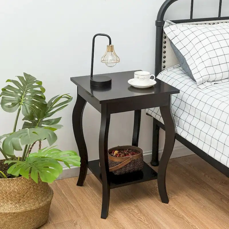Mesa Auxiliar Compacta con Estante de Exhibición