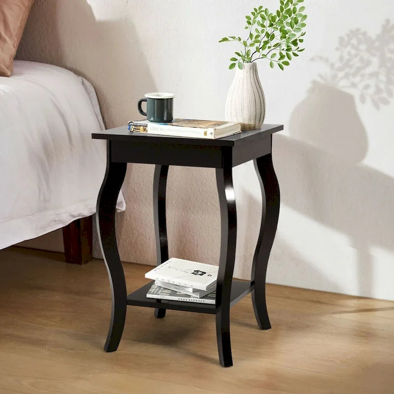 Mesa Auxiliar Compacta con Estante de Exhibición