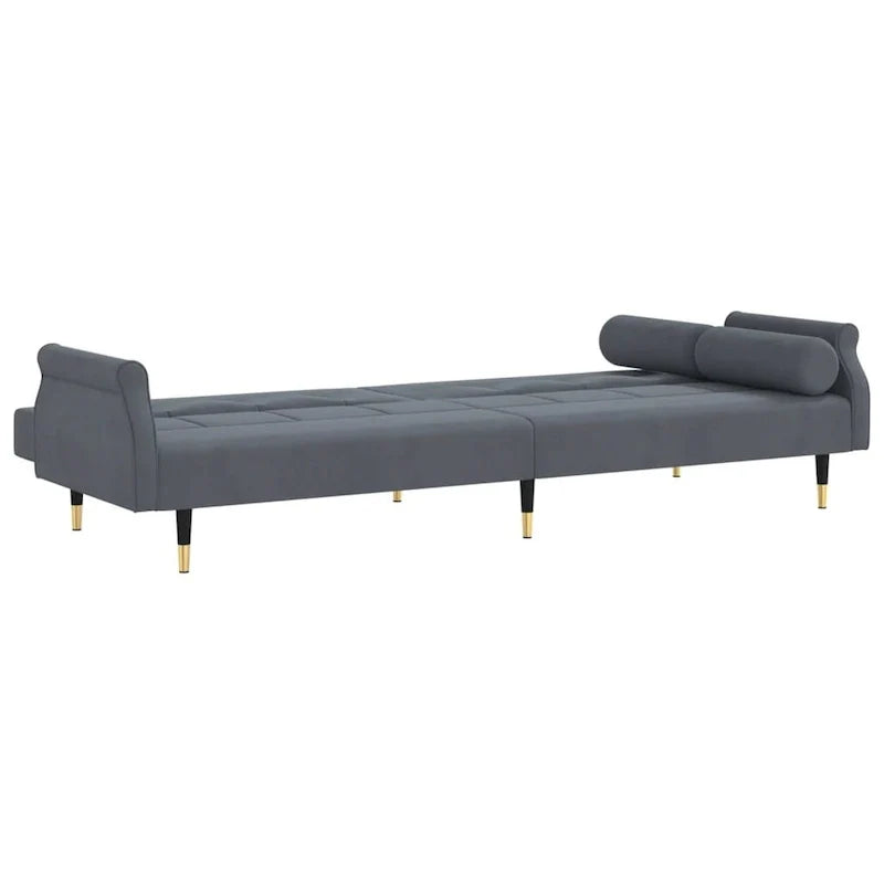 Sofá Cama Biplaza de Terciopelo con Cojines – 85 x 35 x 27.6