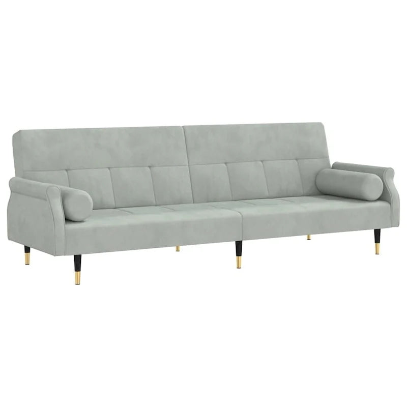 Sofá Cama Biplaza de Terciopelo con Cojines – 85 x 35 x 27.6