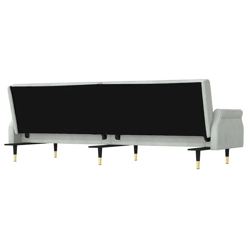 Sofá Cama Biplaza de Terciopelo con Cojines – 85 x 35 x 27.6