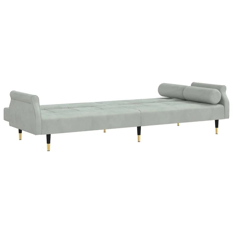 Sofá Cama Biplaza de Terciopelo con Cojines – 85 x 35 x 27.6