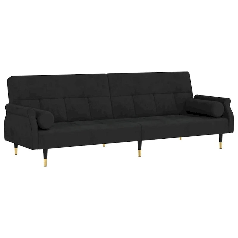 Sofá Cama Biplaza de Terciopelo con Cojines – 85 x 35 x 27.6