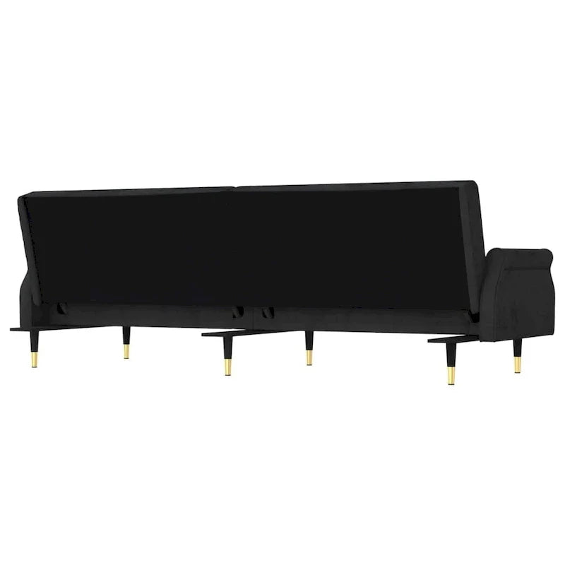 Sofá Cama Biplaza de Terciopelo con Cojines – 85 x 35 x 27.6