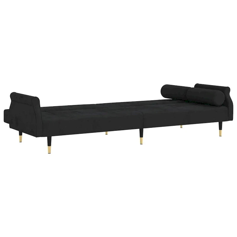 Sofá Cama Biplaza de Terciopelo con Cojines – 85 x 35 x 27.6