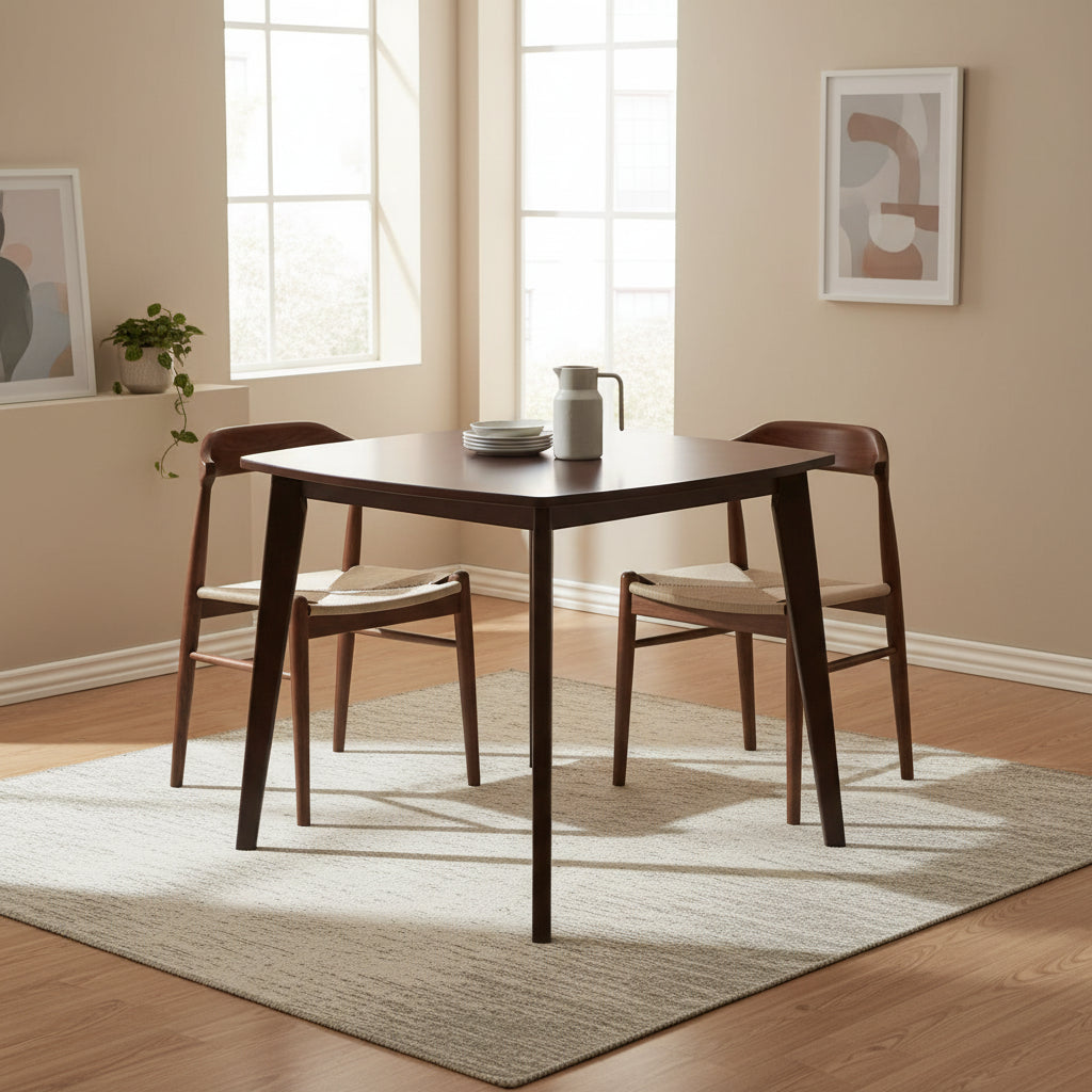Mesa de comedor de madera maciza - Nogal, 34.02 x 34.02 x 29.33 pulgadas