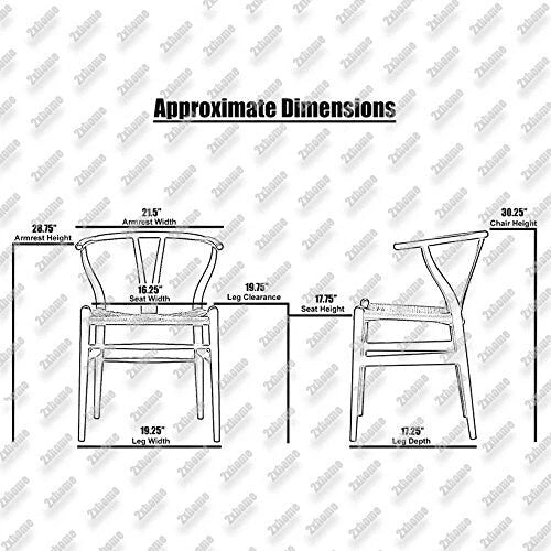 Juego de 2 sillas de comedor de madera con asiento de cuerda tejida