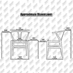 Juego de 2 sillas de comedor de madera con asiento de cuerda tejida