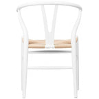 Juego de 2 sillas de comedor de madera con asiento de cuerda tejida