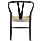 Juego de 2 sillas de comedor de madera con asiento de cuerda tejida