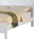 Base de cama matrimonial con acabado de madera - Blanca