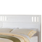Base de cama matrimonial con acabado de madera - Blanca