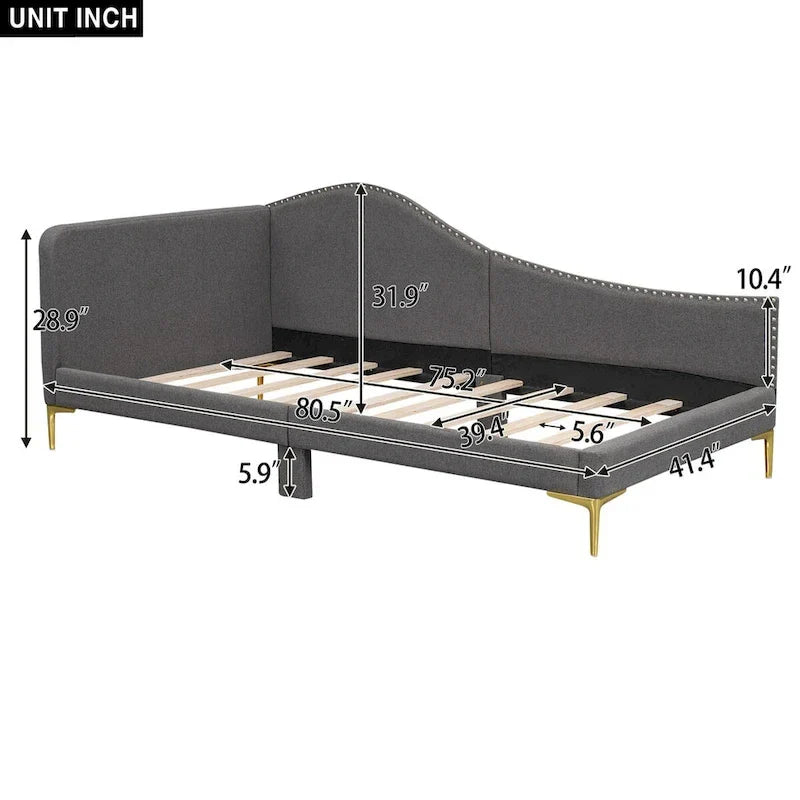 Cama nido individual con cabecero y apoyabrazos
