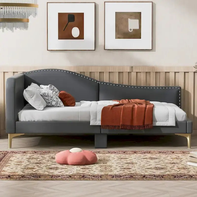 Cama nido individual con cabecero y apoyabrazos
