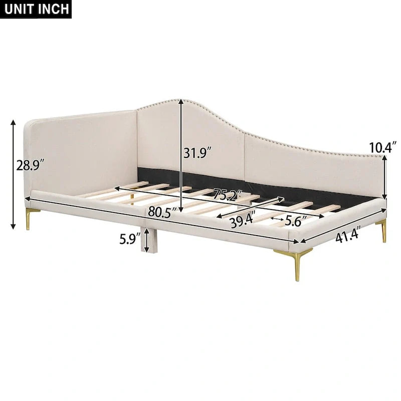 Cama nido individual con cabecero y apoyabrazos
