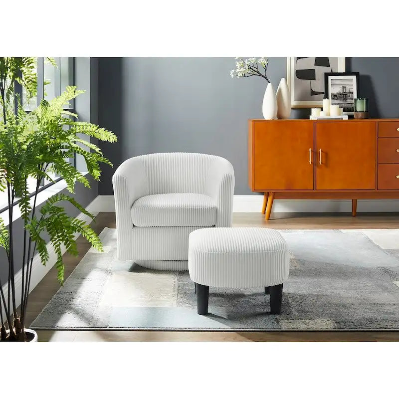 Sillón giratorio 360° con otomana