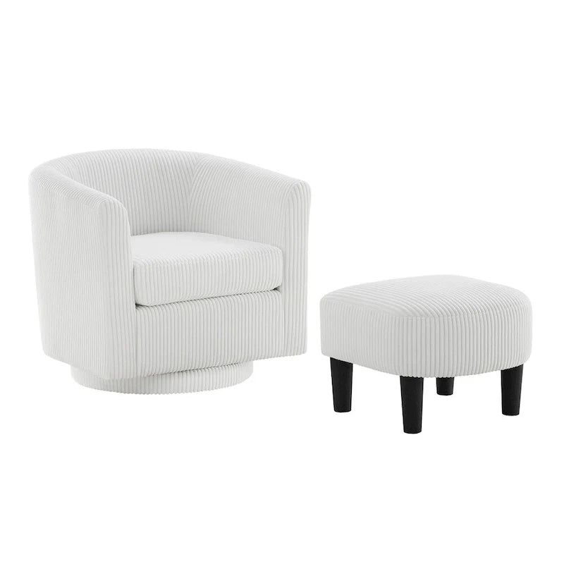 Sillón giratorio 360° con otomana