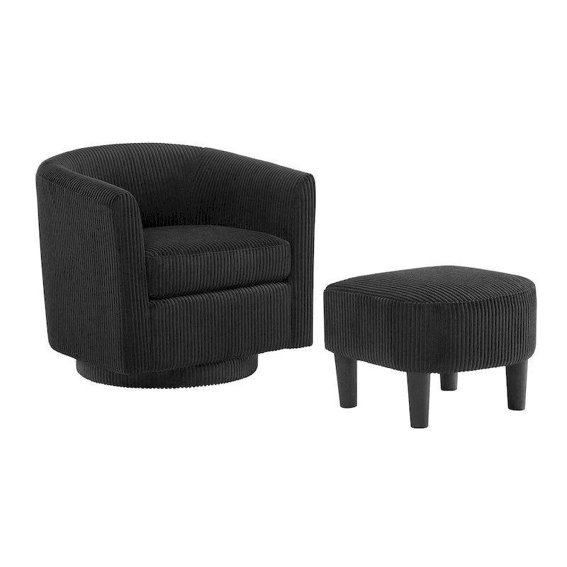 Sillón giratorio 360° con otomana