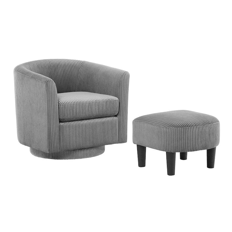 Sillón giratorio 360° con otomana