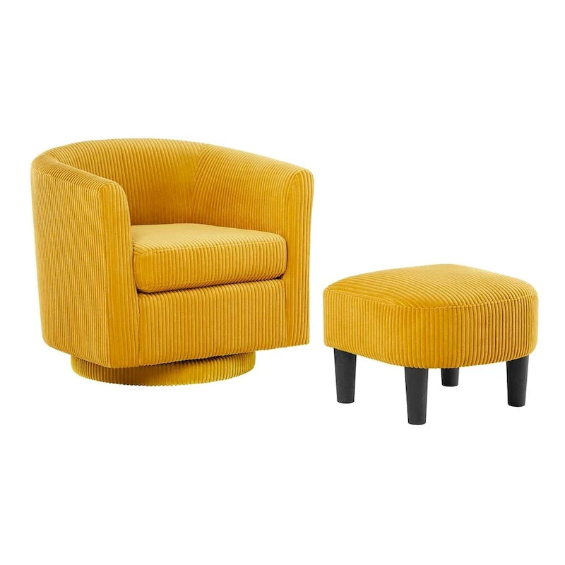 Sillón giratorio 360° con otomana