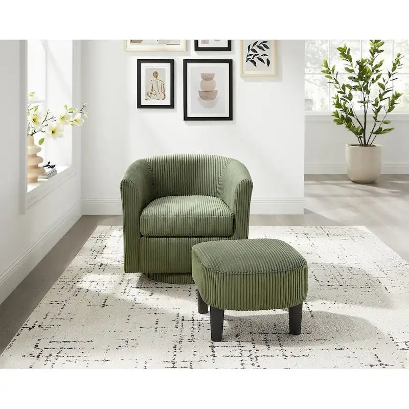 Sillón giratorio 360° con otomana