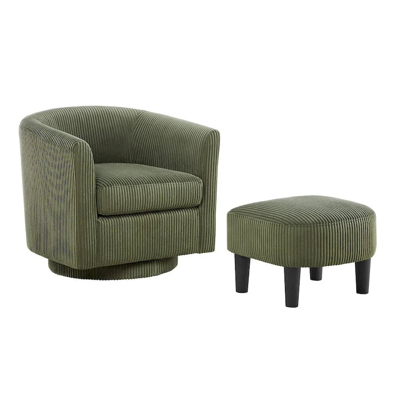 Sillón giratorio 360° con otomana