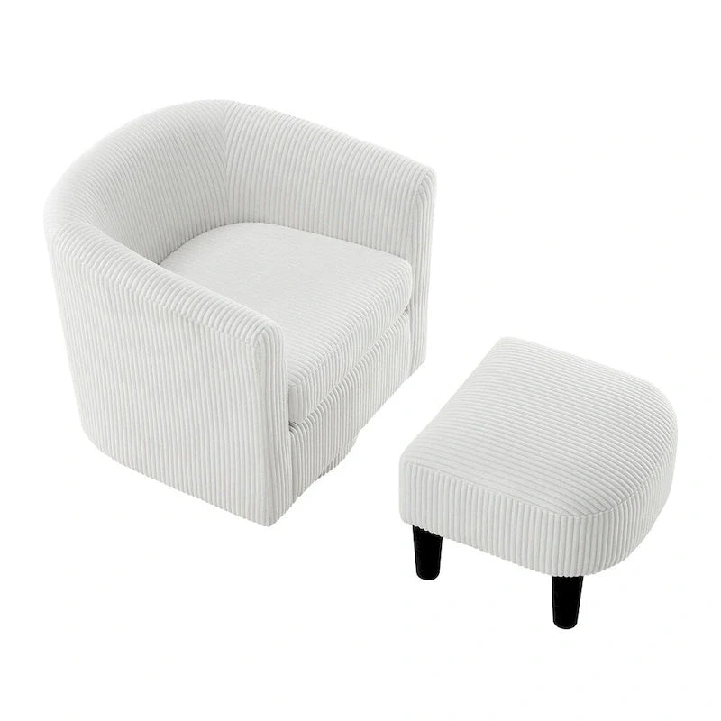 Sillón giratorio 360° con otomana