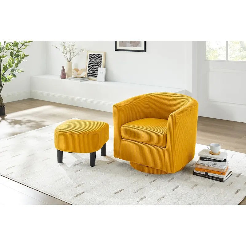 Sillón giratorio 360° con otomana