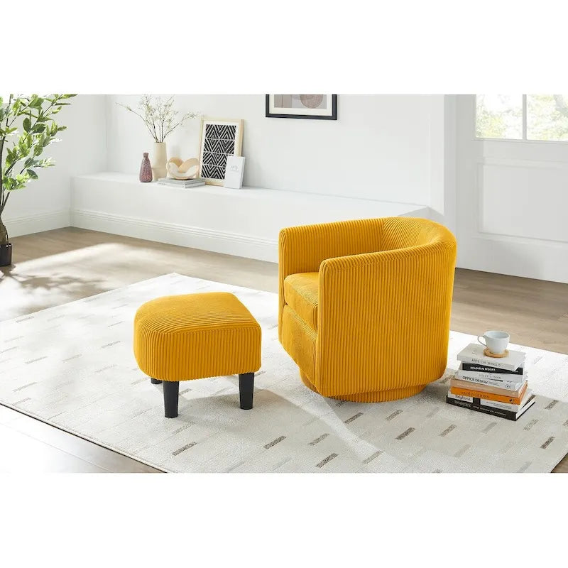 Sillón giratorio 360° con otomana