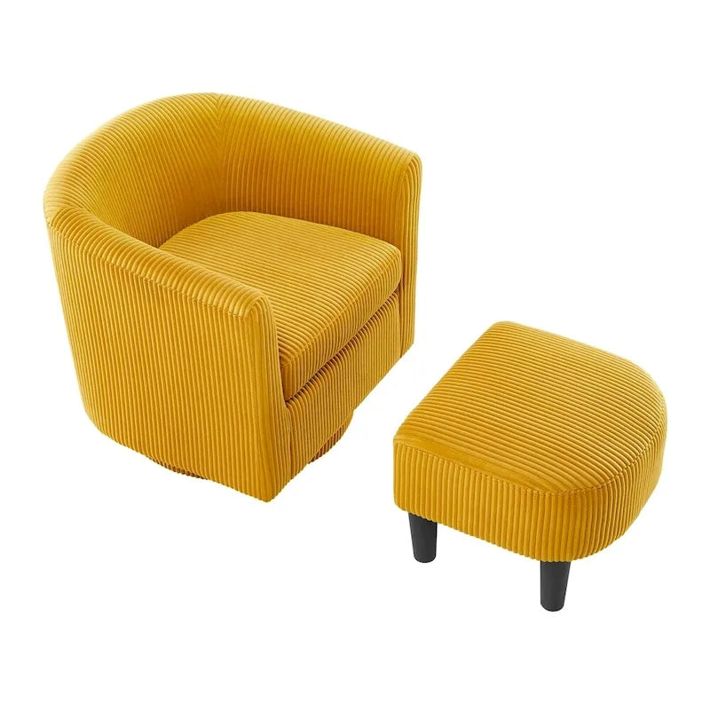 Sillón giratorio 360° con otomana