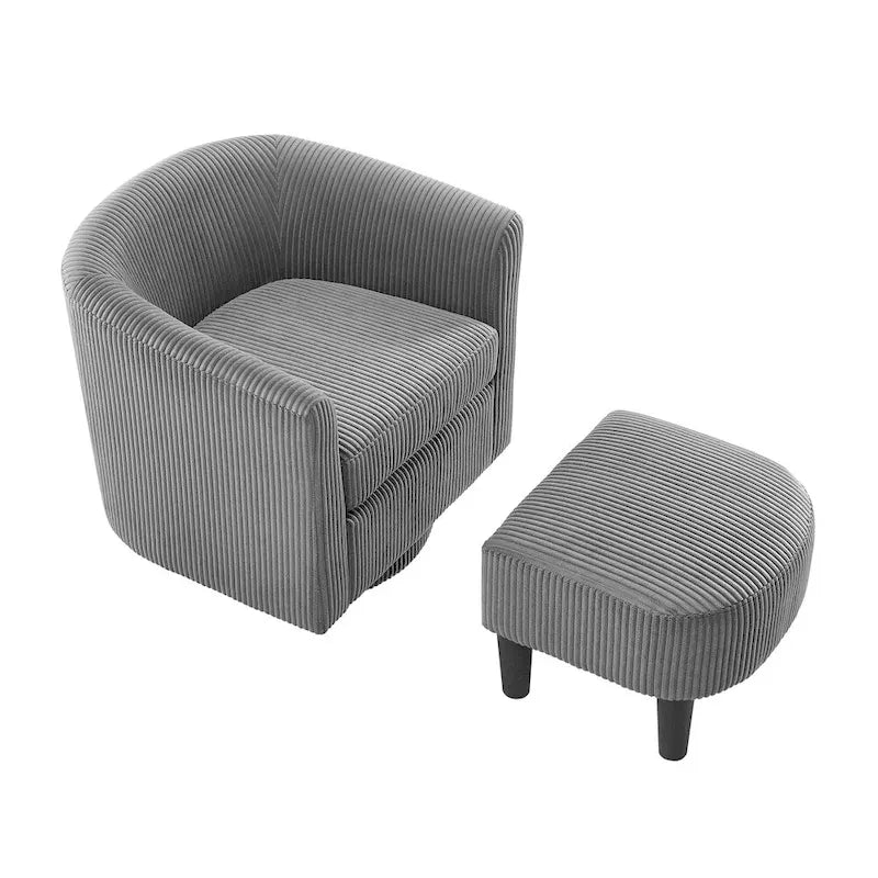 Sillón giratorio 360° con otomana