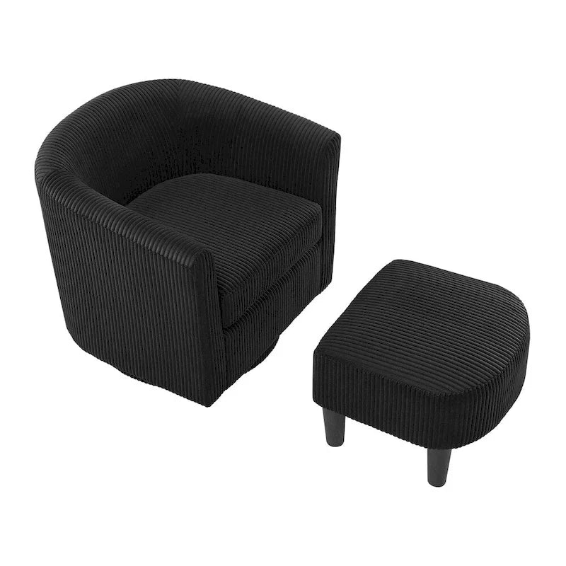 Sillón giratorio 360° con otomana
