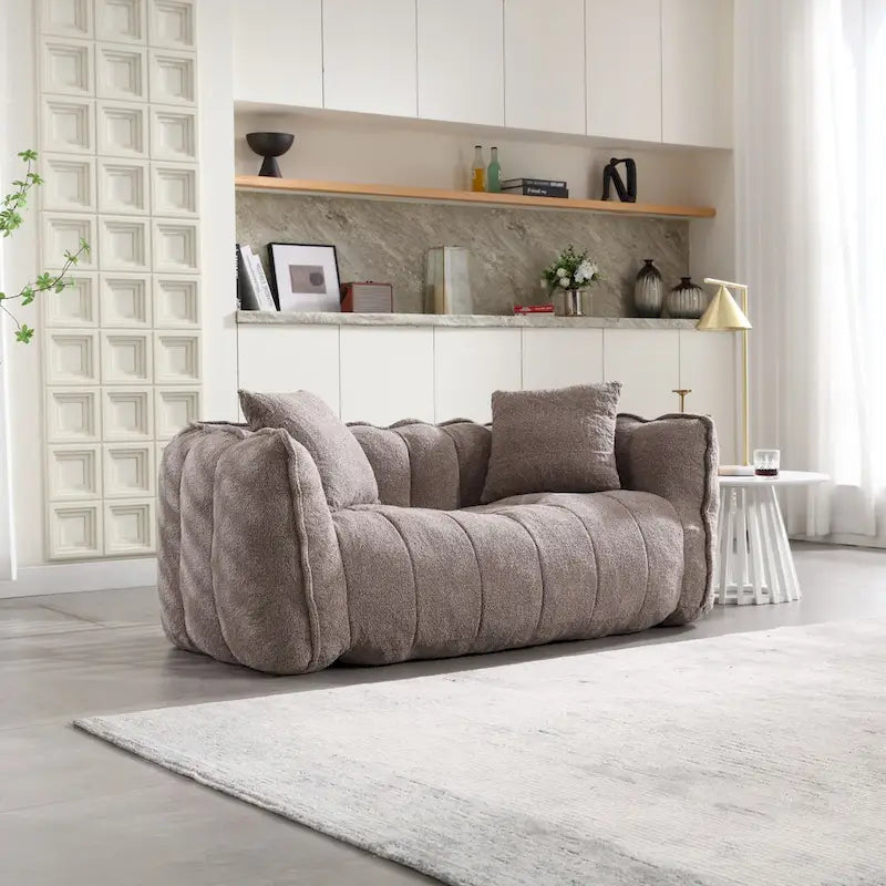Puf suave con núcleo de espuma – Sofá reclinable cuadrado para juegos y televisión