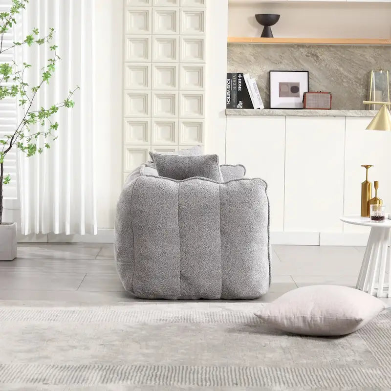 Puf suave con núcleo de espuma – Sofá reclinable cuadrado para juegos y televisión