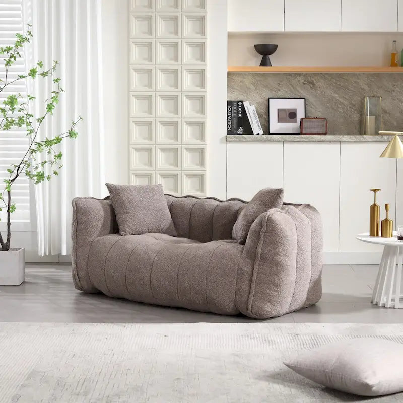 Puf suave con núcleo de espuma – Sofá reclinable cuadrado para juegos y televisión