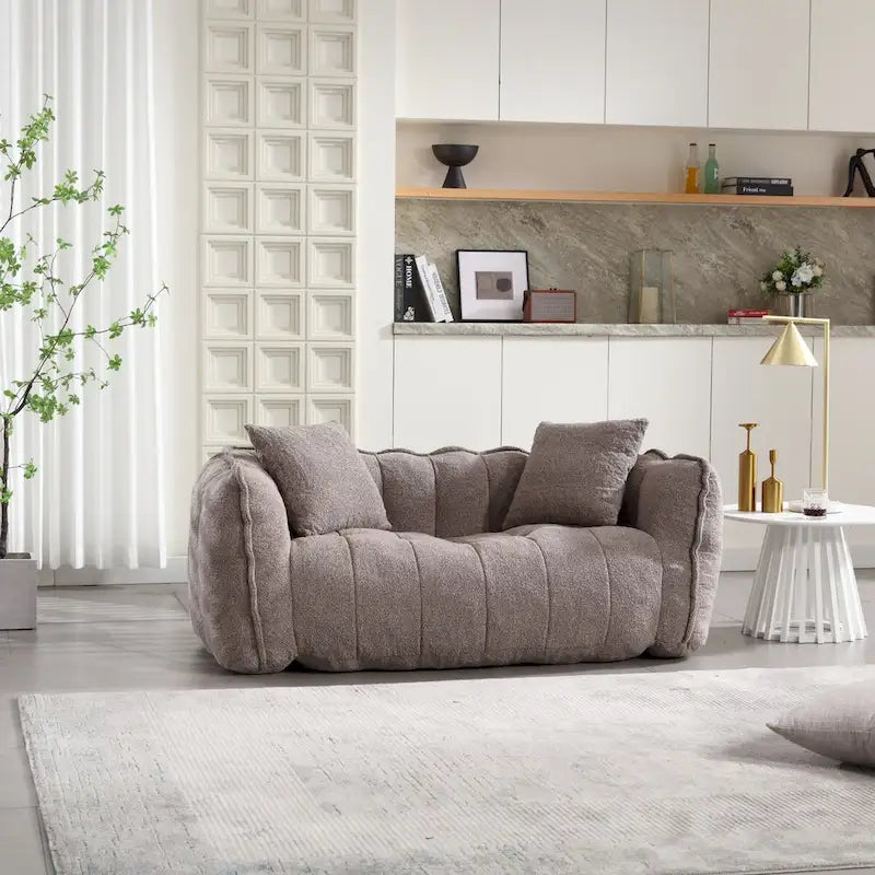 Puf suave con núcleo de espuma – Sofá reclinable cuadrado para juegos y televisión