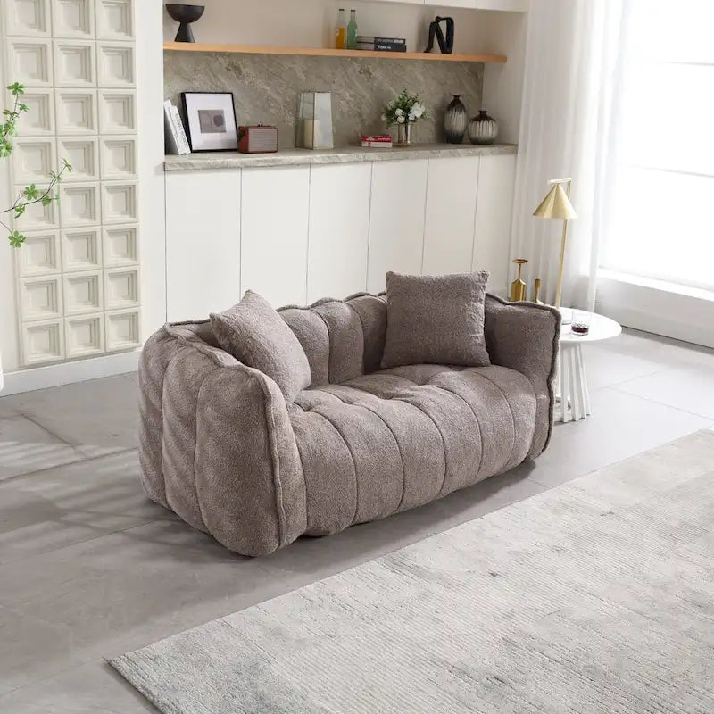 Puf suave con núcleo de espuma – Sofá reclinable cuadrado para juegos y televisión