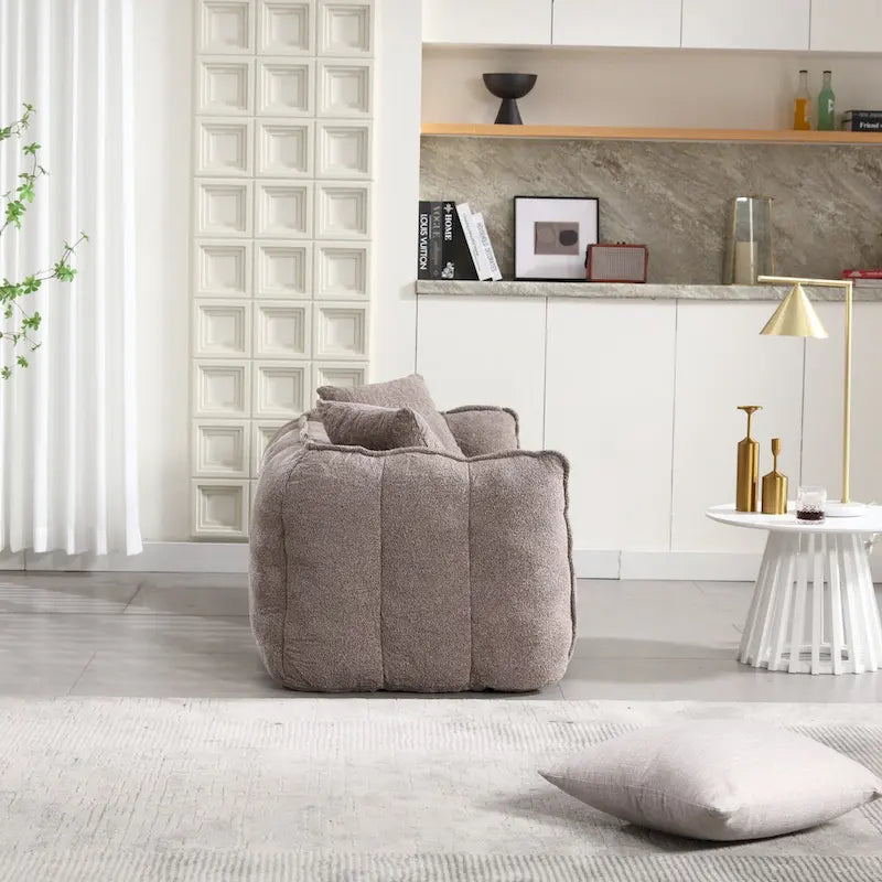 Puf suave con núcleo de espuma – Sofá reclinable cuadrado para juegos y televisión