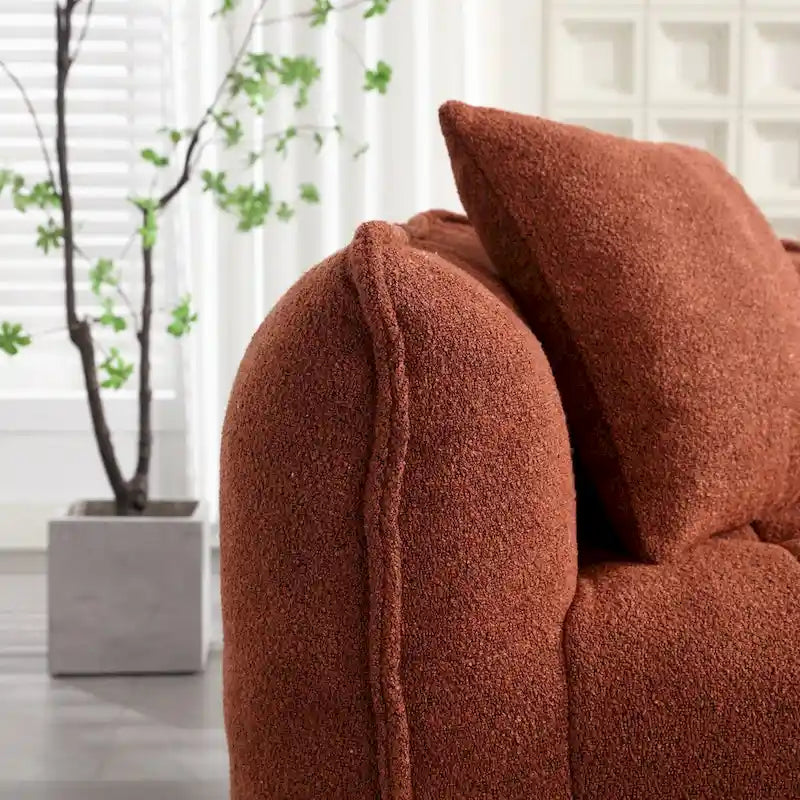 Puf suave con núcleo de espuma – Sofá reclinable cuadrado para juegos y televisión
