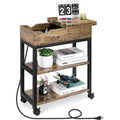 Mesa auxiliar con puertos USB y tomas de corriente
