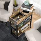 Mesa auxiliar con puertos USB y tomas de corriente