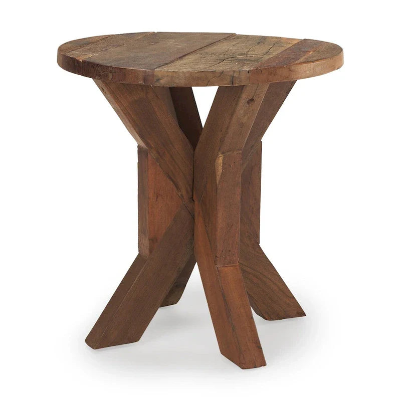 Mesa auxiliar de madera marrón - 25.8L x 25.8W x 26.0H