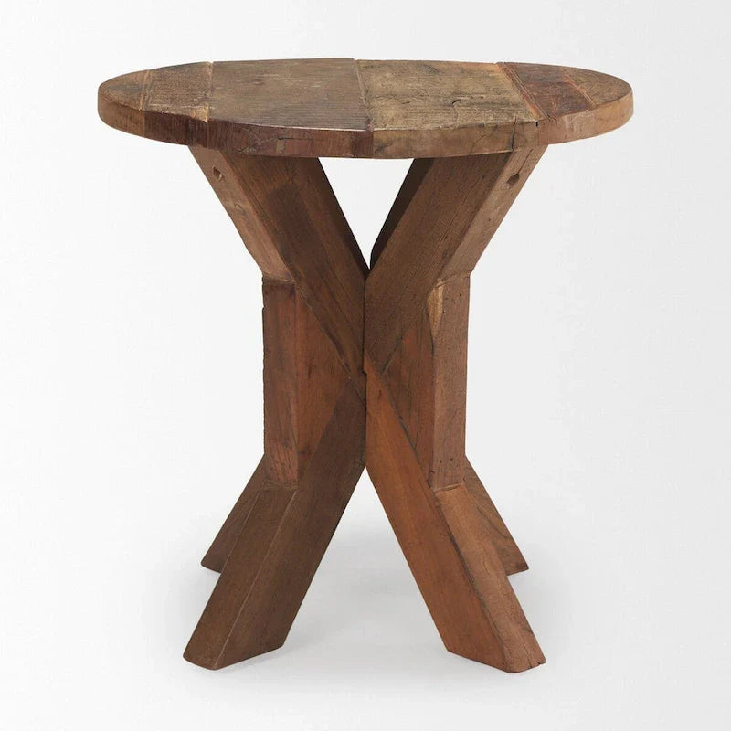 Mesa auxiliar de madera marrón - 25.8L x 25.8W x 26.0H