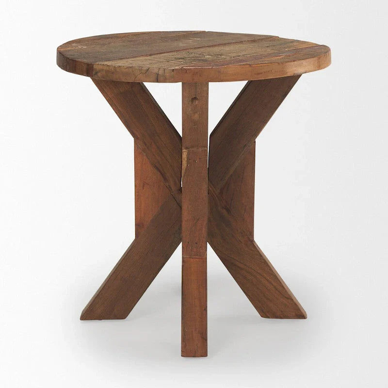 Mesa auxiliar de madera marrón - 25.8L x 25.8W x 26.0H